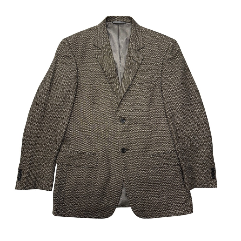 Monsieur Givenchy Herringbone Blazer Men 40R Loro Piana Wool 2-Button Sport Coat